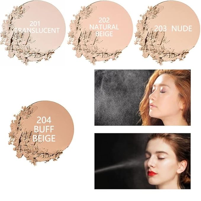 2 Pack PHOERA Matte Face Powder, Control Oil Brighten Skin Color Full Coverage Flawless Face Setting Loose Powder。208 - Espresso-VivaGrace Women