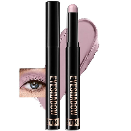 Eyeshadow Stick Mauve, Matte Cream Eye Shadow Stick Waterproof Neutral Nude Eyeliner Brightener Pencil Crayon Long-Lasting Eye Highlighter Makeup for Older Women Easy to Use High Pigmented-VivaGrace Women
