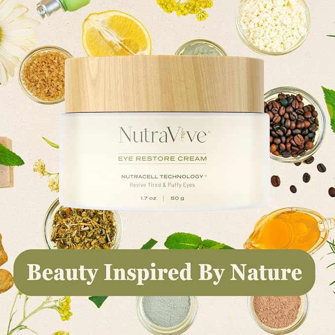 NutraVive Eye Restore Cream – Age Circle & Puffy Eyes Treatment, 1.7 Oz – Revive, Firm & Lift Tired Eyes & Reduce Fine Lines & Wrinkles – Anti-Aging Under Eye Collagen Boosting Cream.-VivaGrace Women