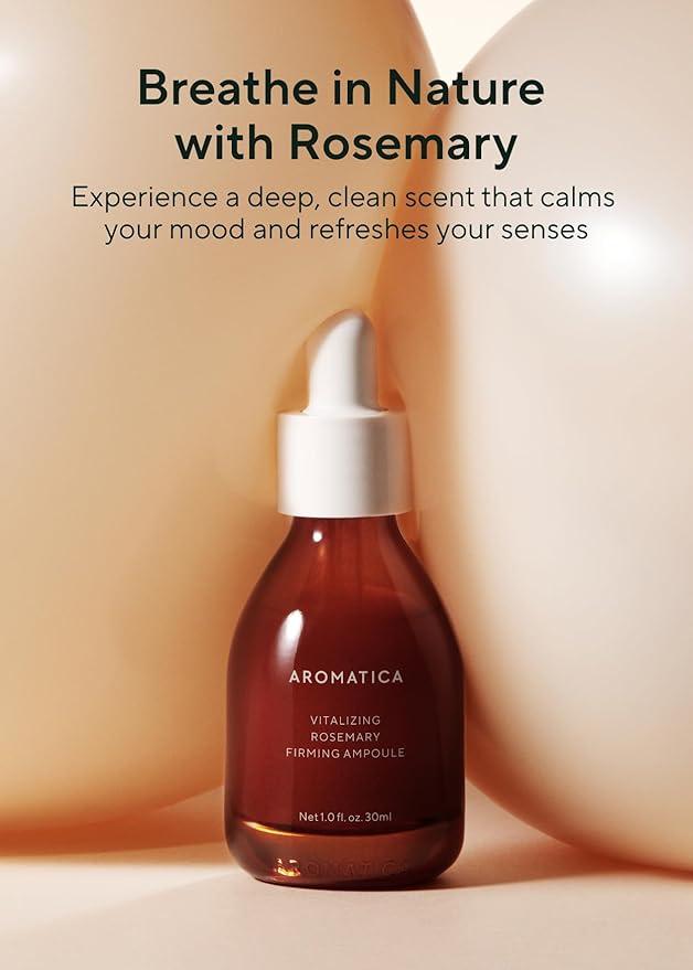 AROMATICA Vitalizing Rosemary Firming Ampoule Serum 30ml - Skin Revitalizing Retinol Serum for Face, Moisturizing & Strengthening Skin Barrier-VivaGrace Women