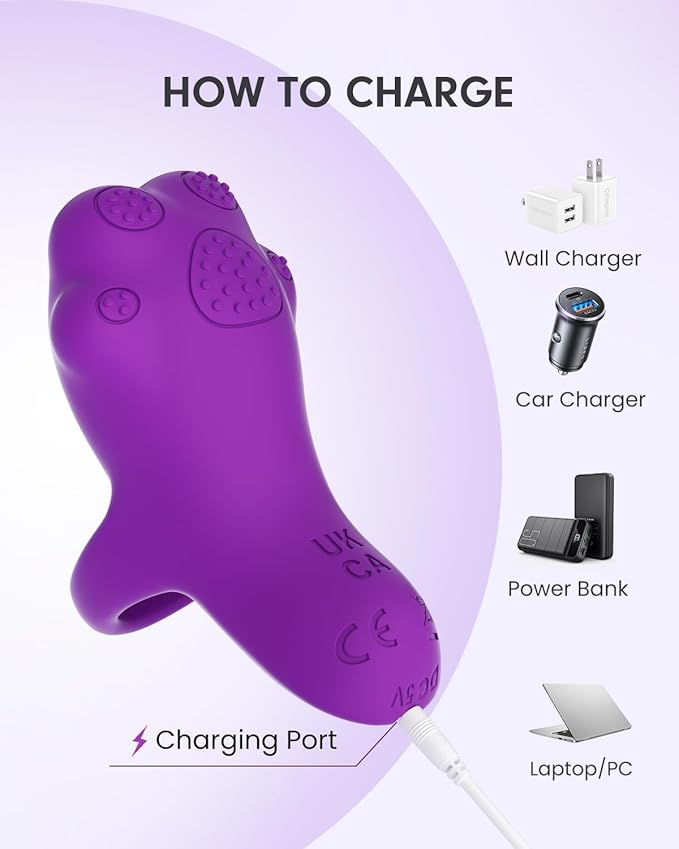 Portable Mini Facial Massage Ball, Waterproof Rechargeable Powerful Multifunctional Eye Face Finger and Neck Massager, Violet-VivaGrace Women