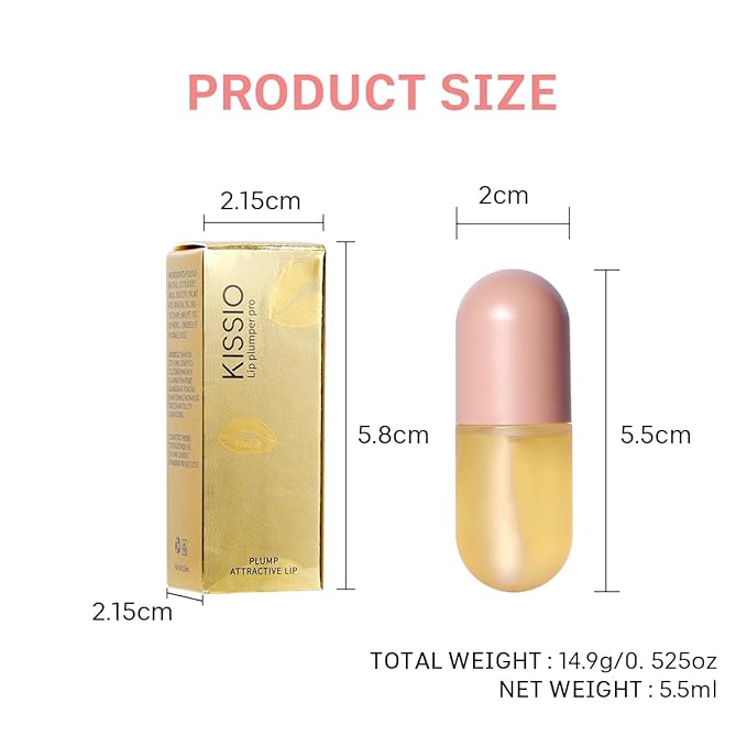 KISSIO Natural Lip Plumper,Lip Plumping Lip Gloss,Lip Plumper Gloss,Derol Lip Plumper,Moisturizing& Reduce Fine Lines 5.5ml For Day Ues-VivaGrace Women