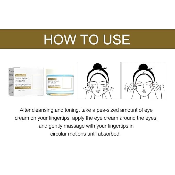 Caffeine Eye Cream, Caffeine Eye Cream, Caffeine Anti-Wrinkle Overnight Eye Cream, Firms and Reduces Eye Bags, Wrinkles, Dark Circles, and Fine Lines (2PCS)-VivaGrace Women