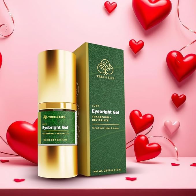 Tree of Life Beauty Anti-Aging Eye Treatment Gel Cream to Hydrate Dark Circles and Reduce Puffiness, Bags and Wrinkles, Luxe Eyebright Gel with Amino Acids-VivaGrace Women