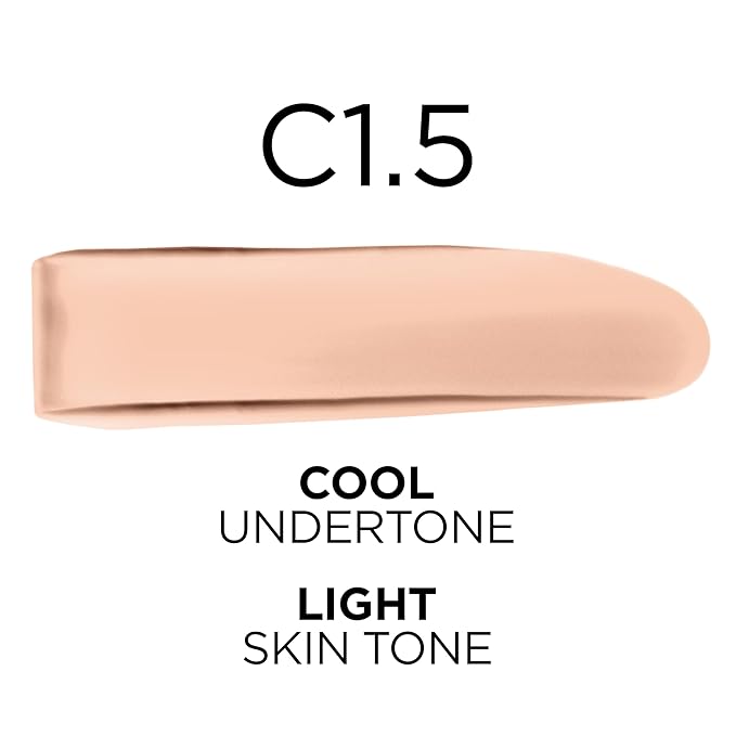 L'Oreal Paris True Match Super-Blendable Foundation, Medium Coverage Liquid Foundation Makeup, C1.5, Light, 1 Fl Oz-VivaGrace Women
