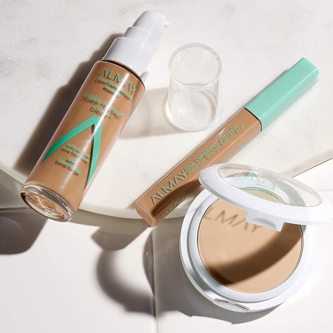 Almay Clear Complexion Makeup, Matte Finish Liquid Foundation with Salicylic Acid, Hypoallergenic, Cruelty Free, -Fragrance Free, Dermatologist Tested, 710 Natural Tan, 1.0 oz-VivaGrace Women