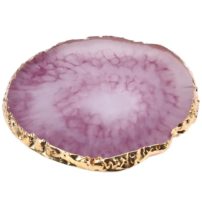 Nail Art Palette, Natural Resin Stone Nail Art Palette for Painting Placing Things Making Nail(Rose red)-VivaGrace Women