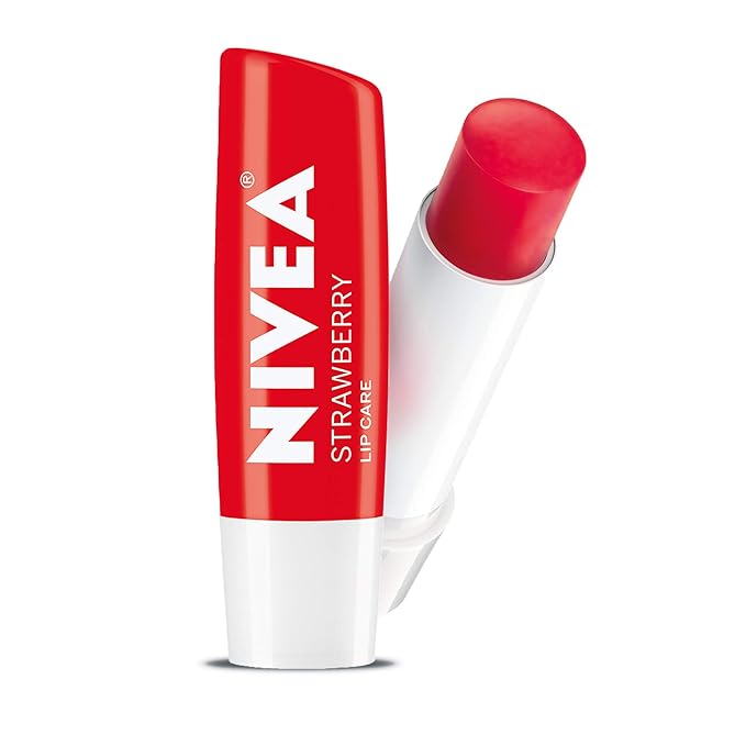 NIVEA Strawberry Lip Care - Tinted Lip Balm for Beautiful, Soft Lips - Pack of 4-VivaGrace Women