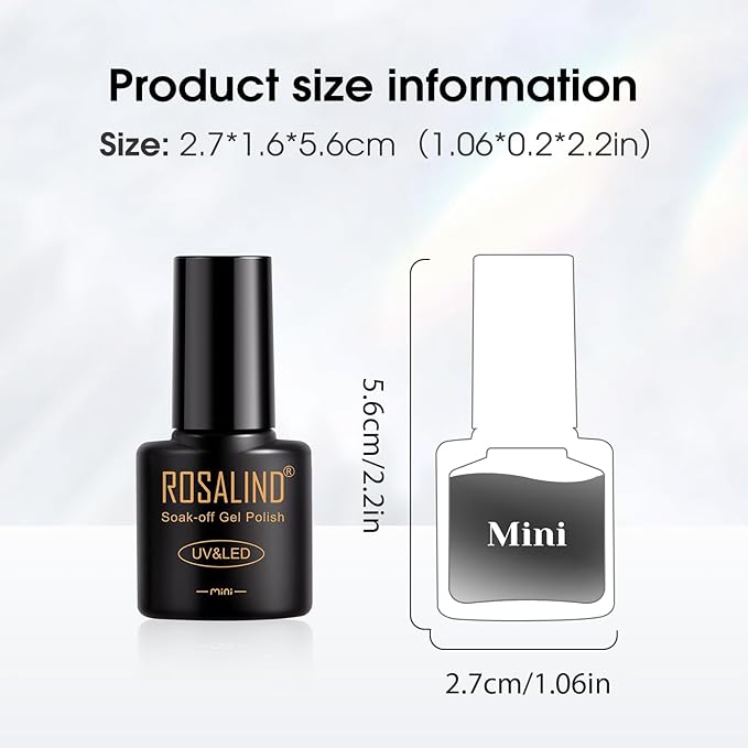 ROSALIND White Black Gel Nail Polish Set with Matte and Glitter Top Coat, 6 Colors Black Milky White Neutral Nude Grey Gel Nail Polish Soak Off Gel Nail art-VivaGrace Women