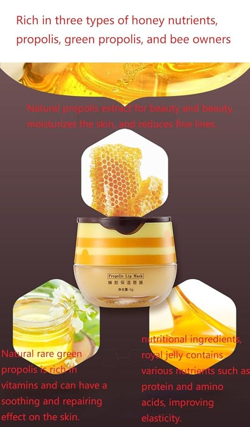 4 Pcs Lip Balm, Moisturizing Restors Moisture Bee Lip Mask for Dry Lips Lip Mask.(Honey)-VivaGrace Women