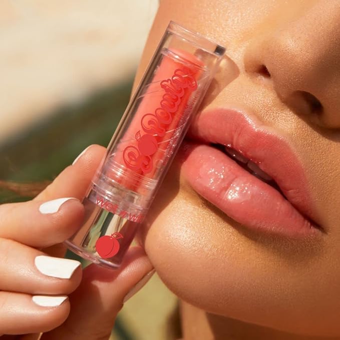 wet n wild Perfect Pout So Pouty Shine Tinted Lip Balm Peach Flavored, Hyaluronic Acid, Vegan Collagen, Moisturizing For Dry Lip Care, Pink (Pack of 2)-VivaGrace Women