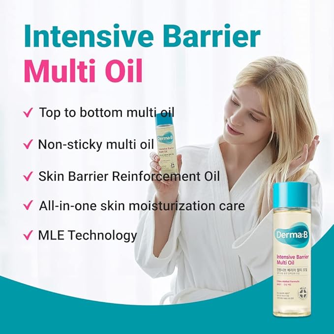 Derma B | Intensive Barrier Multi Body Oil | Moisturizing Non-Sticky Multi-Use Oil After Shower | 10 Botanical Skin Oil for Sensitive Skin | Korean Body Oils for Women & Men | 4.56 fl oz (135ml)-VivaGrace Women
