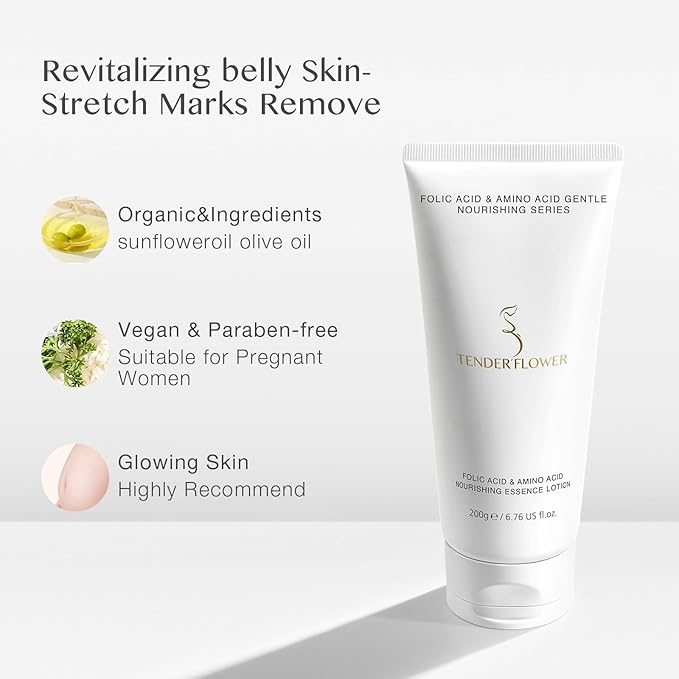 Body Lotion with Folic Acid,Stretch marks cream,Hyaluronic acid body lotion,Shea butter,Skin Firms, Smooth, unscented cream,sensitive skin, Moisturizing Dry Skin (6.7oz)-VivaGrace Women