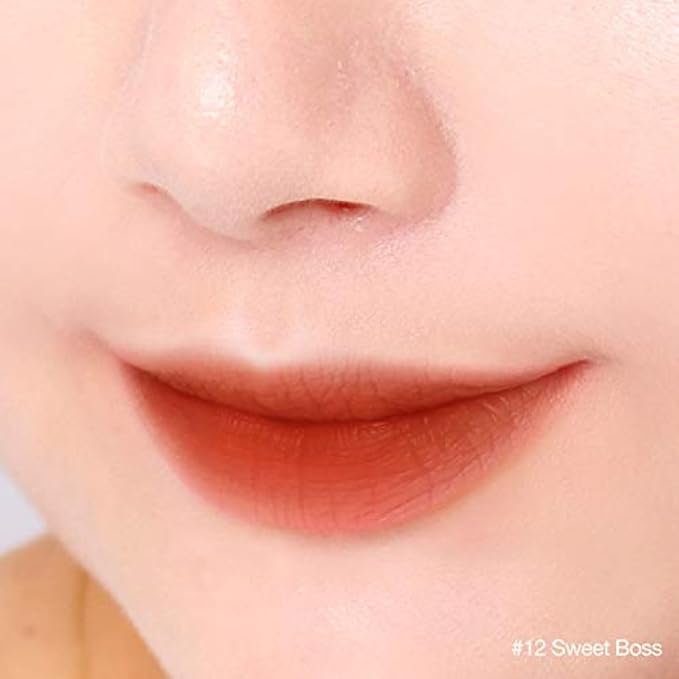 BBIA Last Velvet Lip Tint - Soft & Creamy Matte Finish Lip Stain, Blur Effect with Velvety Texture, Long-Lasting, High Pigment, Lightweight, Non-Drying, Korean Lip Makeup (12 SWEET BOSS)-VivaGrace Women