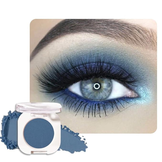 Dark Blue Single Matte Eyeshadow Makeup, Neutral Powde Eye Shadow for Women, Dark Blue Matte Singles Eyeshadow Palette Pigmented Waterproof, sombras para ojos, Girls Monochrome Eyeshadows Gift-VivaGrace Women