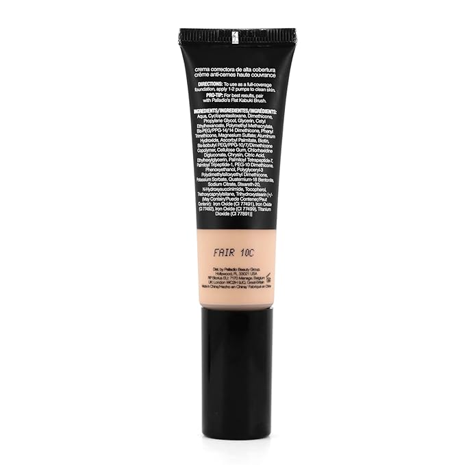 Palladio Full-Coverage Color Correction CC Cream, Oil-Free with Peptides & Vitamin C, Best for Correcting Redness and Uneven Skin Tone, Buildable Foundation Coverage (Fair 10C)-VivaGrace Women