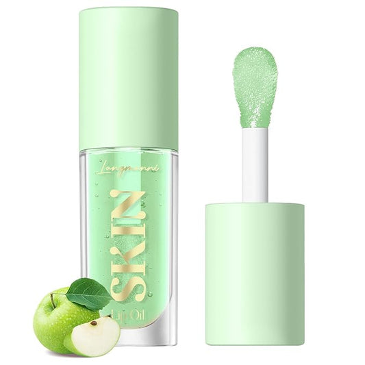 LANGMANNI Moisturizing Lip Oil,No-Sticky Lip Gloss Lip Balm Lip Care,Fruit Flavoured Lip Oil For Dry Lip's Moisturizing Hydrating And Nourishing ((Green Apple))-VivaGrace Women