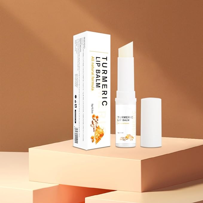 Organic Turmeric Lip Balm All-Day Moisturizing, Balancing, Soothing for Dry Lips Lip Balm With Turmeric Root Natural Ingredients Even Lip Tone 5g-VivaGrace Women
