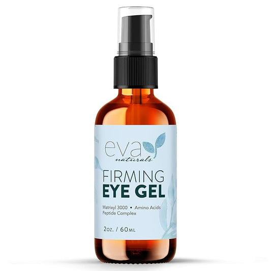 Eva Naturals Eye Gel for Dark Circles, Bags & Puffiness – Anti-Aging Serum with Peptides, Hyaluronic Acid & Botanicals – Firming Under Eye Treatment for Wrinkles, Fine Lines & Tired Skin – 2 oz-VivaGrace Women