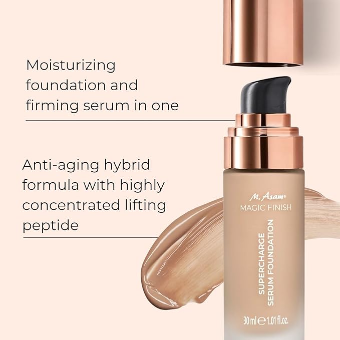 M. Asam MAGIC FINISH Supercharge Serum Foundation Cool Honey (1.01 Fl Oz) - Moisturizing Make Up & Firming Face Serum In One, Anti-aging CC Cream With Optimal Coverage & Hyaluronic Acid-VivaGrace Women