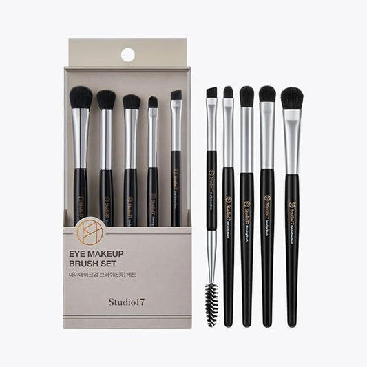 Eye Makeup Brush Set 5 Pcs | Small & Portable Eye Shadow Brushes | Korean Eye Makeup Brushes | Premium Synthetic Bristles for Professionals-VivaGrace Women