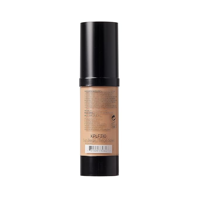 Kiss New York Professional Liquid Foundation - Lightweight and Hydrating Formula, Natural Finish, Control Shine, Cover Pores, Medium to Full Coverage, Green Tea Extract (Sun Beige)-VivaGrace Women