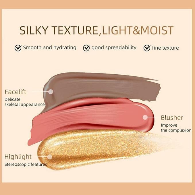 Liquid Blush Beauty Wand, Cream Blush Stick,Face Concealer Contouring Shaping,Long Lasting & Smooth Natural Matte Finish,with Cushion Applicator Attached Easy to Blend.(02# Peach Pink)-VivaGrace Women