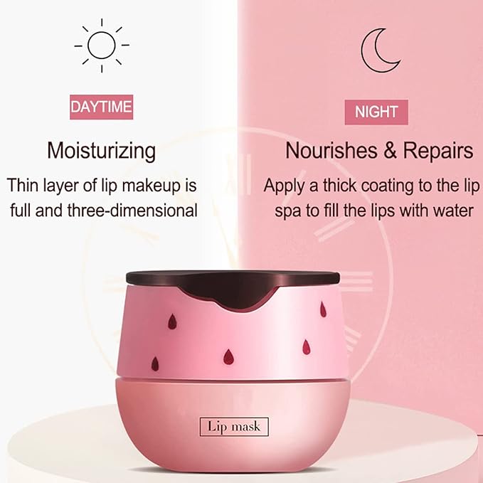 2Pcs Bee Lip Balm Honey Pot, Honey & Strawberry Lip Balm Moisturizing Lip Sleep Mask with Stick Hydrating & Prevention Dry and Cracked Lip Scrubs Exfoliator, Reduces Lip Lines-VivaGrace Women
