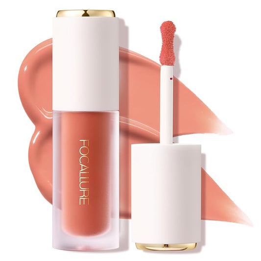 FOCALLURE Silky Cream Liquid Blush,Leaving a Matte Dewy Makeup Look,Easy to Apply and Create a Natural Flush,Long Lasting and Lightweight Cheek Blush Face Makeup,WILD ONE-VivaGrace Women