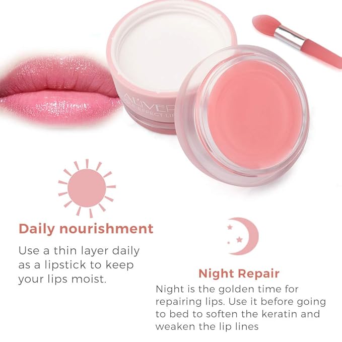 Lip sleeping Mask Exfoliator & Moisturizer Double Effect Lip Scrubs Overnight/Day for Dry Treatment Care, Cracked Lips, Peeling Lip Primer, Lip Repair Balm - Strawberry Lip Mask-VivaGrace Women