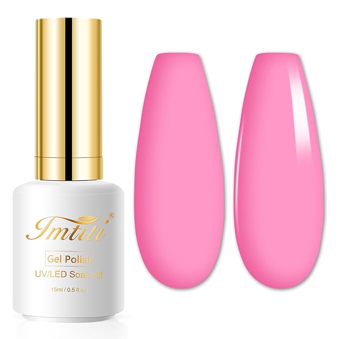 Imtiti Gel Nail Polish, 15ml Deep Pink Color, LED Nail Polish, DIY at Home