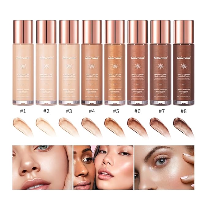 Halo Glow Liquid Face Filter, Complexion Booster For A Glowing, Soft-Focus Look, Infused With Hyaluronic Acid, Vegan & Cruelty-Free 1.06 OZ/31.5ml -07-VivaGrace Women
