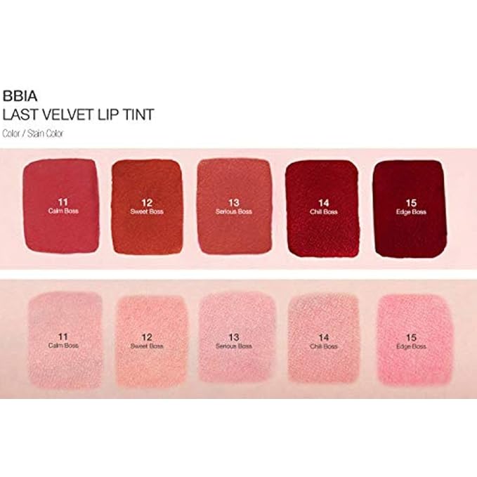 BBIA Last Velvet Lip Tint - Soft & Creamy Matte Finish Lip Stain, Blur Effect with Velvety Texture, Long-Lasting, High Pigment, Lightweight, Non-Drying, Korean Lip Makeup (11 CALM BOSS)-VivaGrace Women