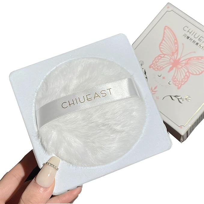 Highlight Glitter Powder Ball,White Shimmer Highlighter Makeup Powder Puff,Comfortable and Cute Plush Long-Lasting Body Shine for Various Occasions-VivaGrace Women