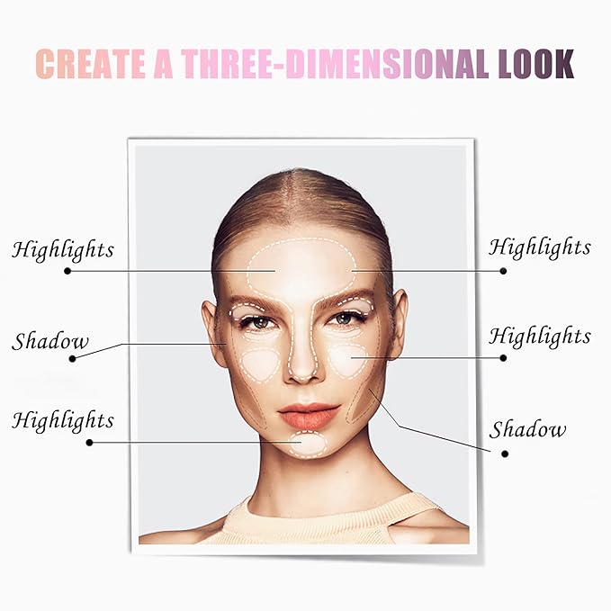 Contour Palette with Brush, Cream Contour Powder Palette Bronzer Powder Matte Bronzer Palette Cool Toned Contour Kit with Mirror for Face Sculpting Contour Makeup (#C01 Soft Grey)-VivaGrace Women