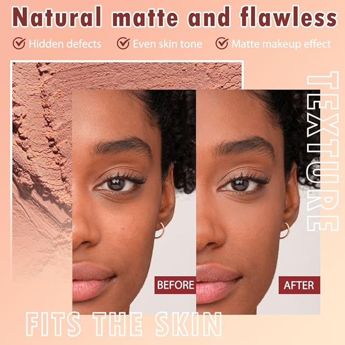 Oil Control Face Pressed Powder, Matte powder setting powder, long-lasting and waterproof loose powder, Flawless Lightweight Face Cosmetics, Cruelty-free, (07, 1 Pcs)-VivaGrace Women
