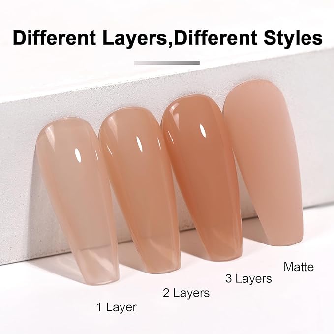 L'UGX Natural Nude Gel Polish 15ML Jelly Sheer Gel Nail Polish Translucent Neutral U V French Gel Nail Color for Nail Art DIY Manicure & Pedicure at Home Salon Holiday Gifts for Women