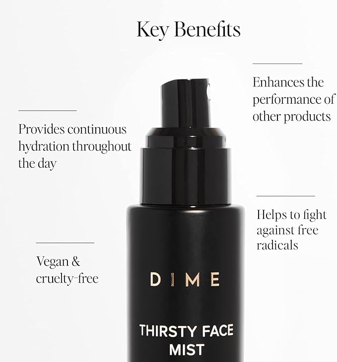 Dime Beauty Thirsty Face Mist with Electrolytes, Meadowfoam, and Sea Buckthorn, Hydrating Facial Spray, 2 oz / 60 ml-VivaGrace Women