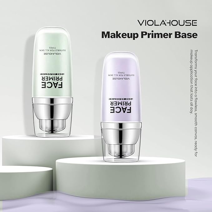 VIOLA HOUSE Face Primer, Tone Adjust Primer For Face Before Makeup-Refined, Bright And Smooth The Skin And Fills Fine Lines (Mint Green)-VivaGrace Women