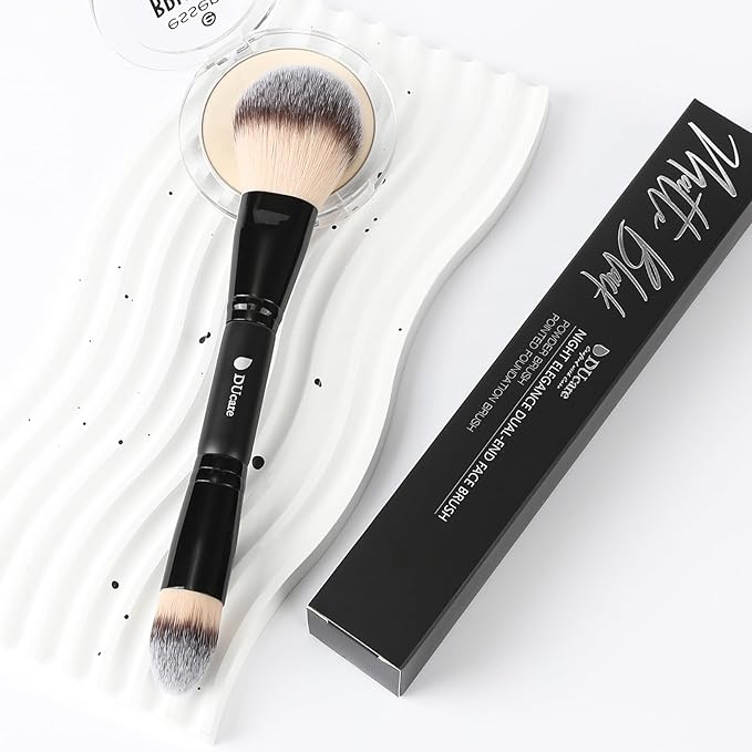 DUcare Powder Brush Foundation Brushes Double Ended Blush Setting Brush for Rounded Taperd Liquid, Cream, Powder,Blending, Buffing-VivaGrace Women