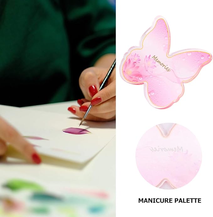 Minkissy 2pcs Resin Nail Art Palette Polish Holder Drawing Color Palette Nail Art Painting Gel Palette Manicure Tool Style 3-VivaGrace Women