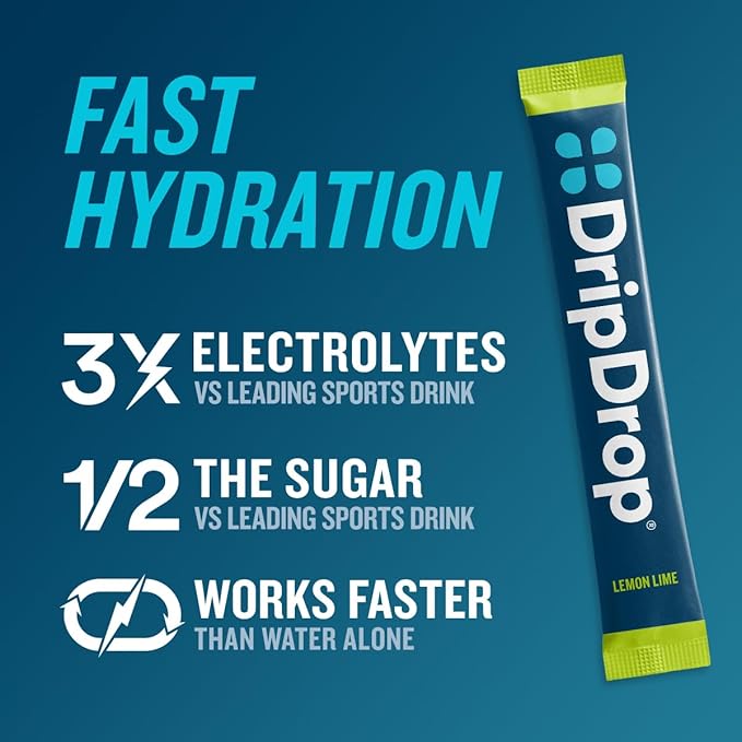 DripDrop Hydration Packets - Sunburst Variety Pack - Single Serve Electrolytes Powder Drink Mix - Lemon Lime, Strawberry, Peach, Black Cherry - Non-GMO, Gluten Free, Vegan - 32 Sticks-VivaGrace Women