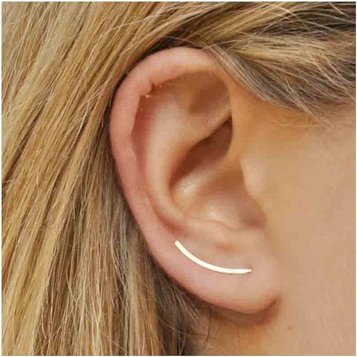 Boho Bar Ear Climber Earrings Gold Stick Studs Earrings Bar Ear Crawler Earrings Geometric Minimalist Earrings Jewelry for Women and Girls-VivaGrace Women