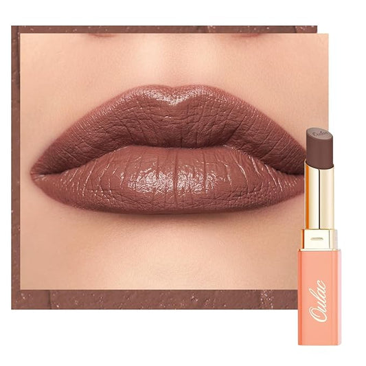 Oulac Color Rich Satin Lipstick - Greyish Brown Full Coverage Lip Color, Creamy Silky-Smooth, Moisturizing, Satin Matte Finish, Infused With Shea Butter, Vegan & Clean Beauty, 4g, SG12 Boundless-VivaGrace Women