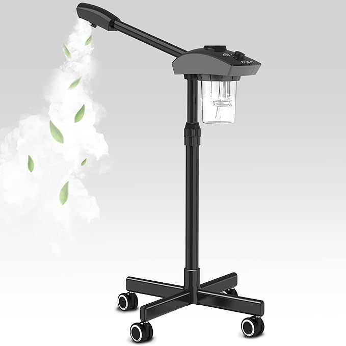 TASALON Ionic Facial Steamer, Professional Face Steamer for Facial, Esthetician Steamer for Face Spa and Salon Beauty, Hot Ionic Mist Face Steamer for Facial Deep Cleaning Skin Care Equipment- Black-VivaGrace Women