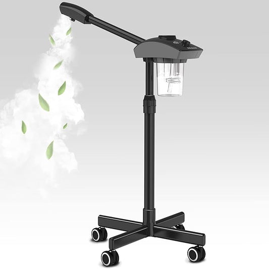 TASALON Ionic Facial Steamer, Professional Face Steamer for Facial, Esthetician Steamer for Face Spa and Salon Beauty, Hot Ionic Mist Face Steamer for Facial Deep Cleaning Skin Care Equipment- Black-VivaGrace Women