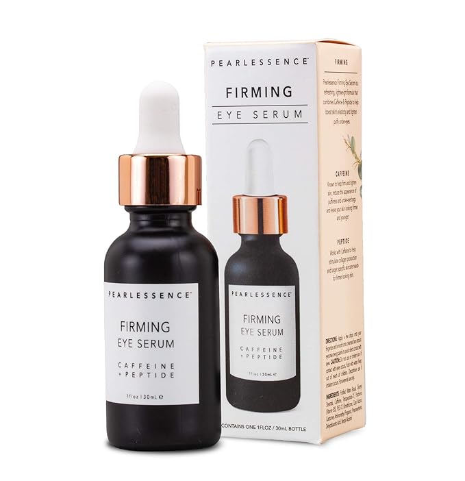Pearlessence Firming Eye Serum with Caffeine + Peptide – Rejuvenates Puffy Eyes & Reduces Under Eye Bags | Made in USA & Cruelty Free (1oz)-VivaGrace Women