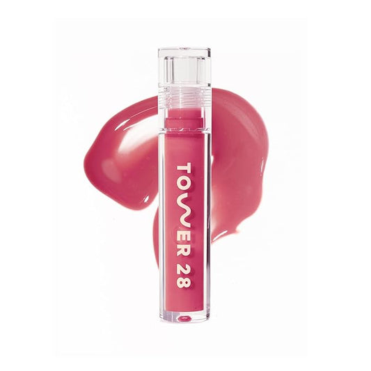 Tower 28 ShineOn Milky Lip Jelly, COCONUT, Non-Sticky, Hydrating Vegan Lip Gloss in Milky Rosy Pink, Apricot and Raspberry Seed Oil, Moisturizing, Clean, Cruelty Free-VivaGrace Women