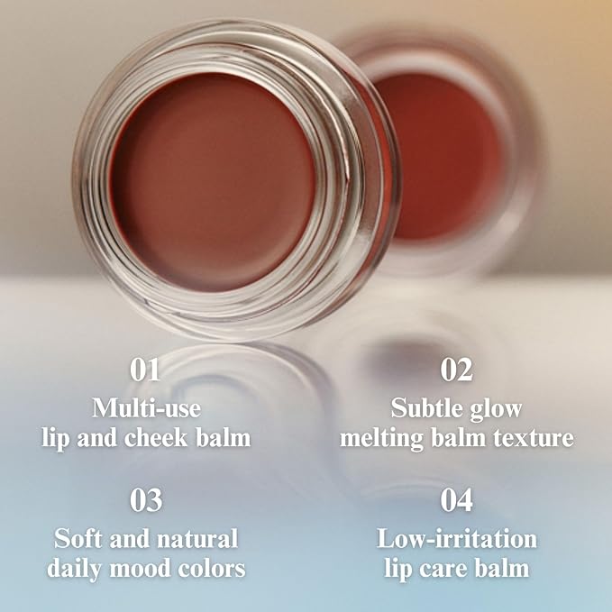 EGLIPS Lip & Cheek Glow Balm - Multi-Use Tinted Melting Balm Blush for Lips & Cheeks Builable and Blendable Texture (05 WAVY, 0.18 oz)-VivaGrace Women