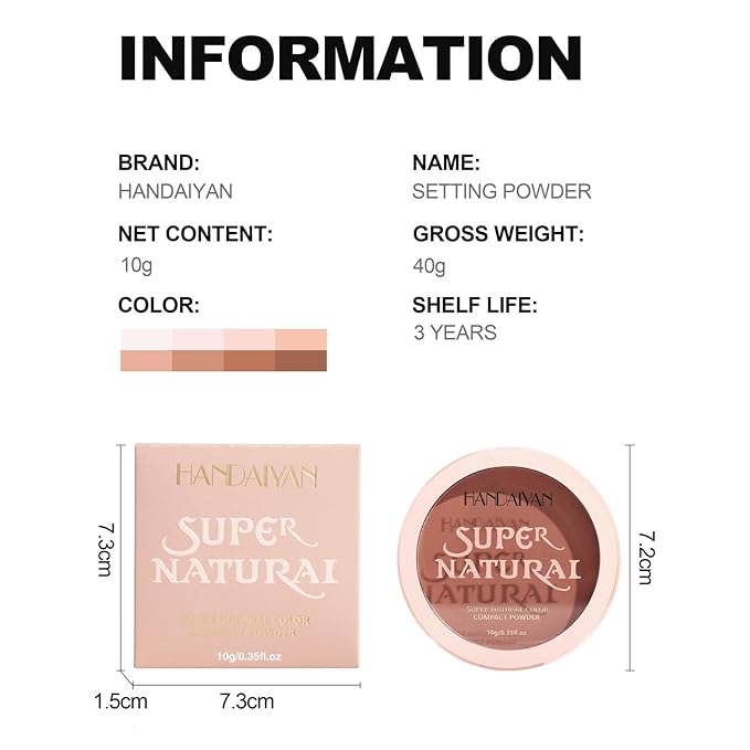 Pressed Face Powder Makeup Mineral Foundation Finishing Powder Pressed Finishing and Setting Powder Loose Setting Powder Makeup #01-VivaGrace Women